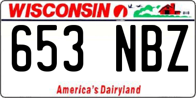 WI license plate 653NBZ