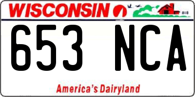 WI license plate 653NCA