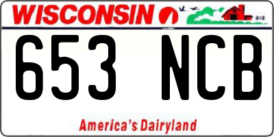 WI license plate 653NCB