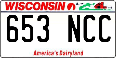 WI license plate 653NCC