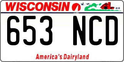 WI license plate 653NCD