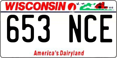 WI license plate 653NCE