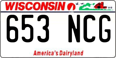 WI license plate 653NCG
