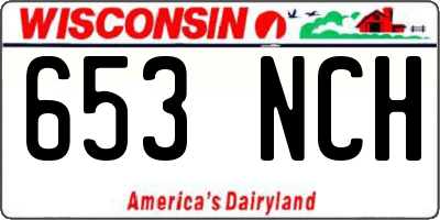 WI license plate 653NCH