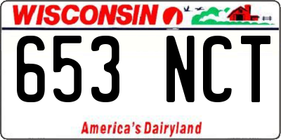 WI license plate 653NCT