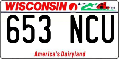 WI license plate 653NCU