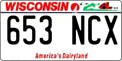 WI license plate 653NCX