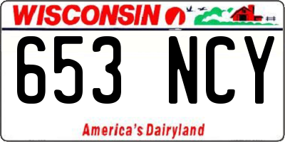 WI license plate 653NCY