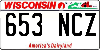 WI license plate 653NCZ