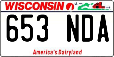 WI license plate 653NDA