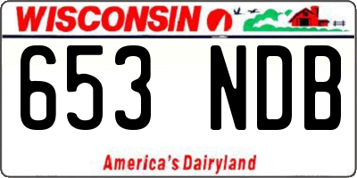 WI license plate 653NDB