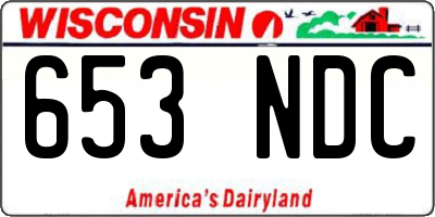 WI license plate 653NDC