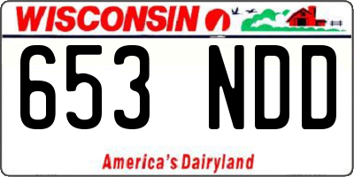 WI license plate 653NDD