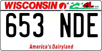 WI license plate 653NDE