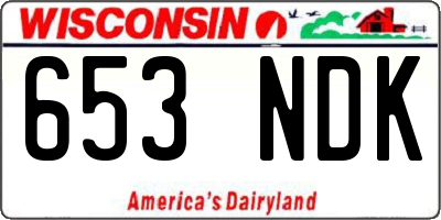 WI license plate 653NDK