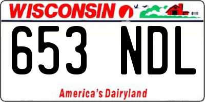 WI license plate 653NDL