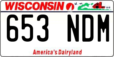 WI license plate 653NDM