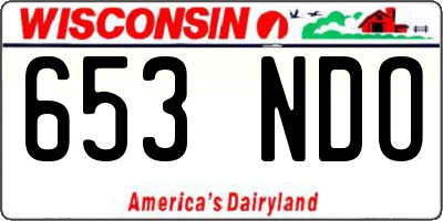 WI license plate 653NDO