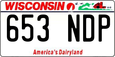 WI license plate 653NDP