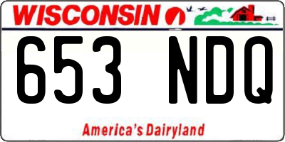 WI license plate 653NDQ