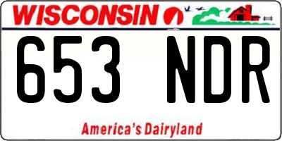 WI license plate 653NDR
