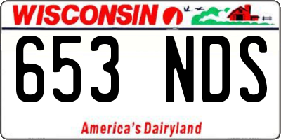 WI license plate 653NDS