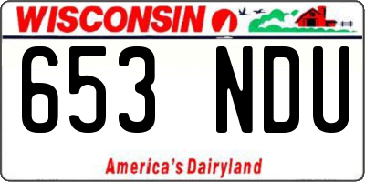 WI license plate 653NDU