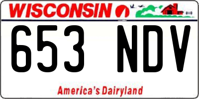 WI license plate 653NDV