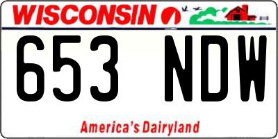WI license plate 653NDW