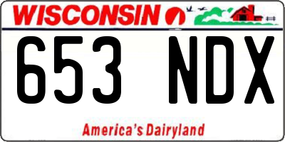 WI license plate 653NDX
