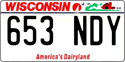 WI license plate 653NDY