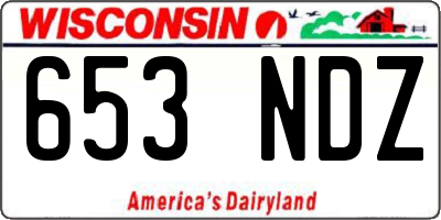 WI license plate 653NDZ