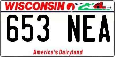 WI license plate 653NEA