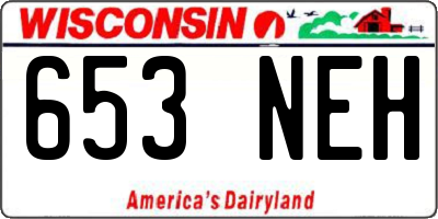 WI license plate 653NEH