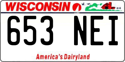 WI license plate 653NEI