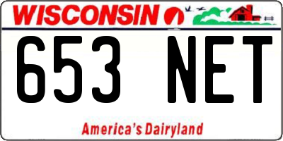 WI license plate 653NET