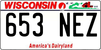 WI license plate 653NEZ