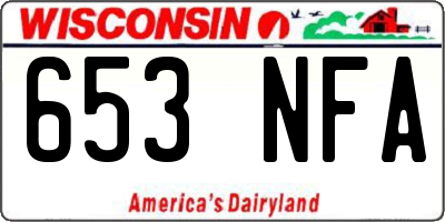 WI license plate 653NFA