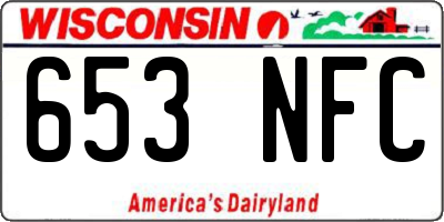 WI license plate 653NFC