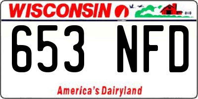 WI license plate 653NFD