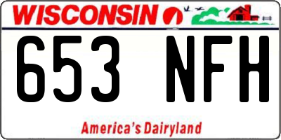 WI license plate 653NFH