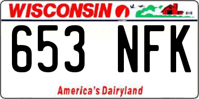 WI license plate 653NFK