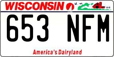 WI license plate 653NFM