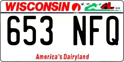 WI license plate 653NFQ
