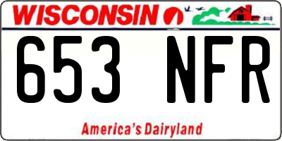 WI license plate 653NFR