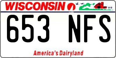 WI license plate 653NFS
