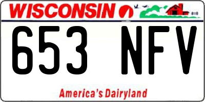 WI license plate 653NFV