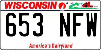 WI license plate 653NFW