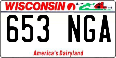 WI license plate 653NGA