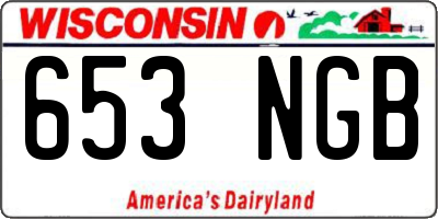 WI license plate 653NGB